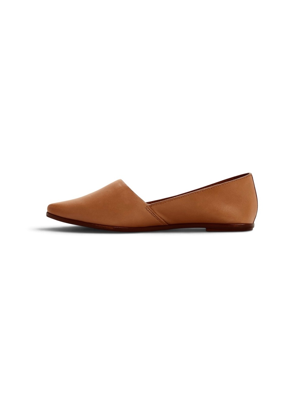 ALDO Blanchette Leather Flats Size 6.5 - Tan Brown, Almond-Toe Slip-On Loafers